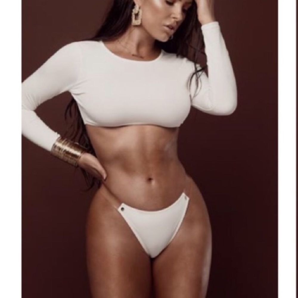 Crop Top Bikini White by Jluxlabel NWT